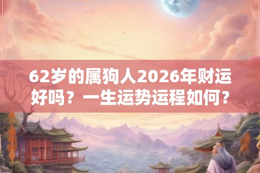 62岁的属狗人2026年财运好吗？一生运势运程如何？