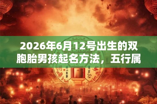 2026年6月12号出生的双胞胎男孩起名方法，五行属什么