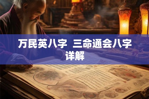万民英八字  三命通会八字详解