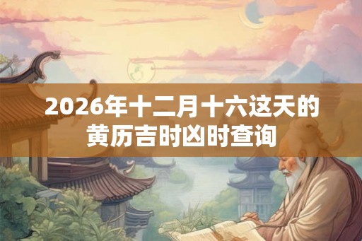 2026年十二月十六这天的黄历吉时凶时查询