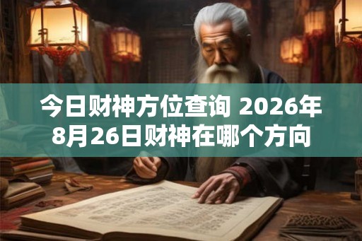 今日财神方位查询 2026年8月26日财神在哪个方向