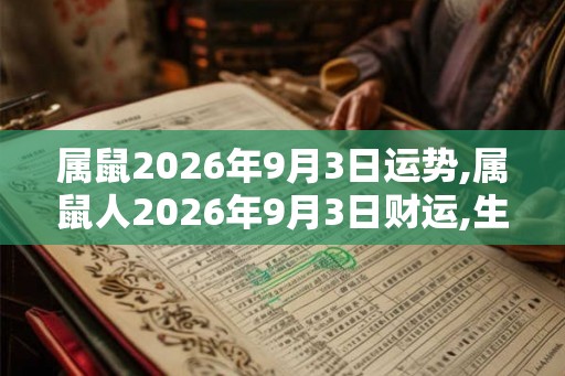 属鼠2026年9月3日运势,属鼠人2026年9月3日财运,生肖鼠2026年9月3日运势