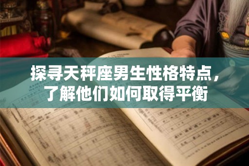 探寻天秤座男生性格特点，了解他们如何取得平衡