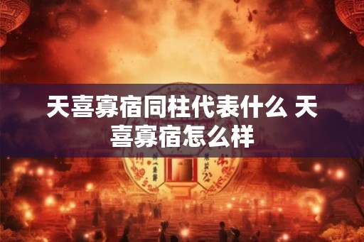 天喜寡宿同柱代表什么 天喜寡宿怎么样