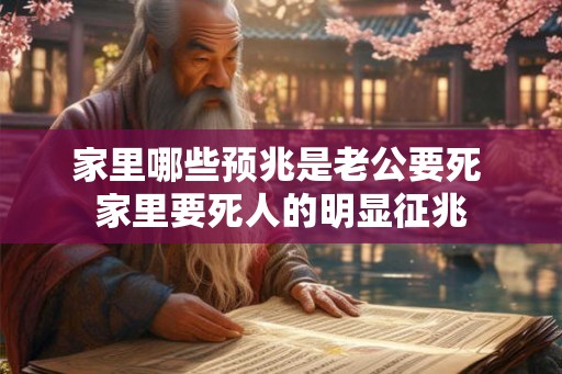 家里哪些预兆是老公要死 家里要死人的明显征兆 家里哪些预兆是老公要死 家里要死人的明显征兆