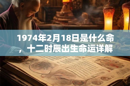 1974年2月18日是什么命，十二时辰出生命运详解