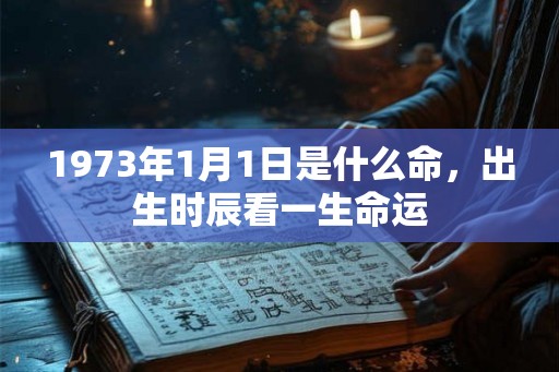 1973年1月1日是什么命，出生时辰看一生命运