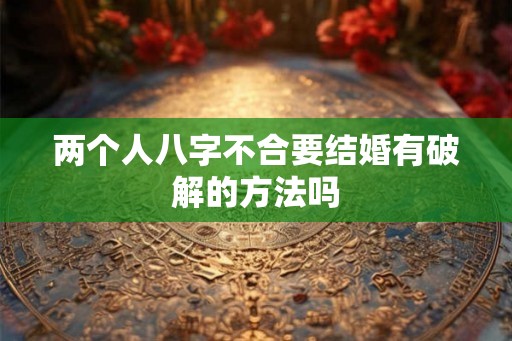 两个人八字不合要结婚有破解的方法吗