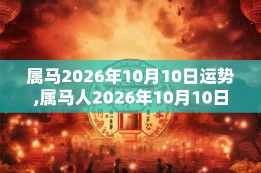 属马2026年10月10日运势,属马人2026年10月10日财运,生肖马2026年10月10日运势