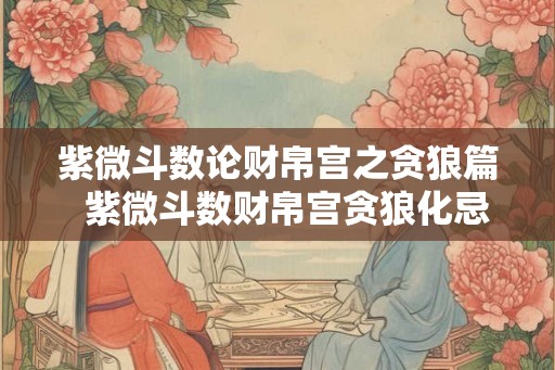 紫微斗数论财帛宫之贪狼篇  紫微斗数财帛宫贪狼化忌