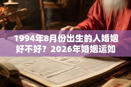 1994年8月份出生的人婚姻好不好？2026年婚姻运如何？