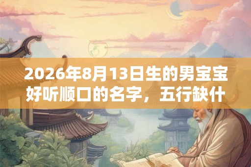 2026年8月13日生的男宝宝好听顺口的名字，五行缺什么？