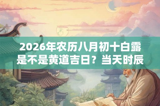 2026年农历八月初十白露是不是黄道吉日？当天时辰吉凶如何？