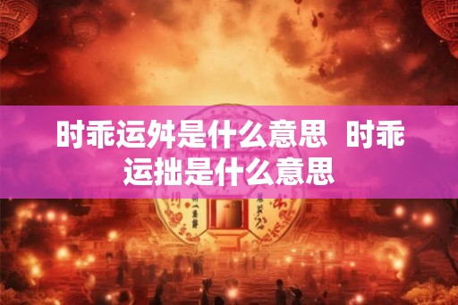 时乖运舛是什么意思  时乖运拙是什么意思