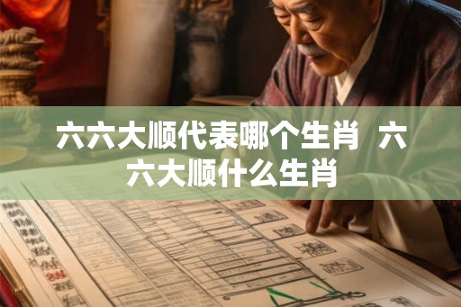 六六大顺代表哪个生肖  六六大顺什么生肖