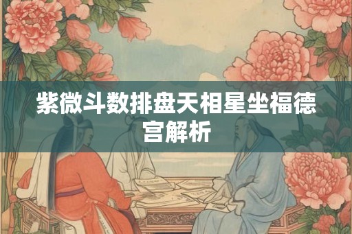 紫微斗数排盘天相星坐福德宫解析
