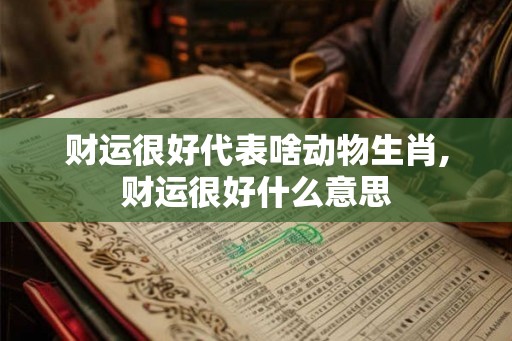 财运很好代表啥动物生肖,财运很好什么意思 财运很好代表啥动物生肖,财运很好什么意思