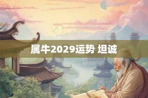 属牛2029运势 坦诚
