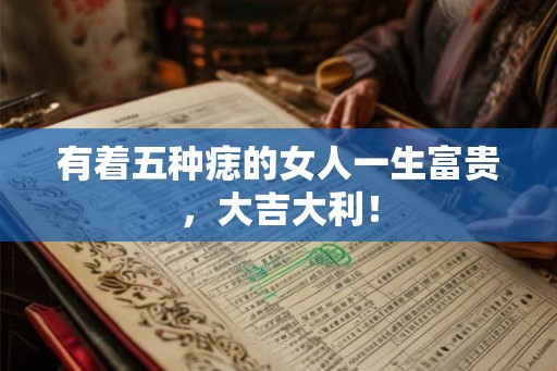 有着五种痣的女人一生富贵,大吉大利! 有着五种痣的女人一生富贵,大吉大利!