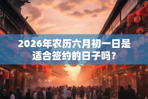 2026年农历六月初一日是适合签约的日子吗？