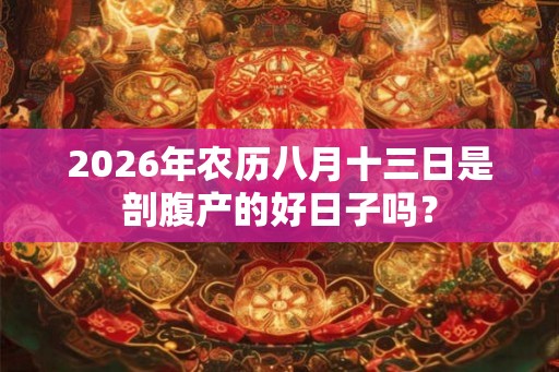 2026年农历八月十三日是剖腹产的好日子吗？