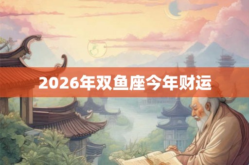 2026年双鱼座今年财运