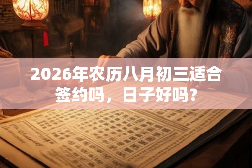 2026年农历八月初三适合签约吗，日子好吗？