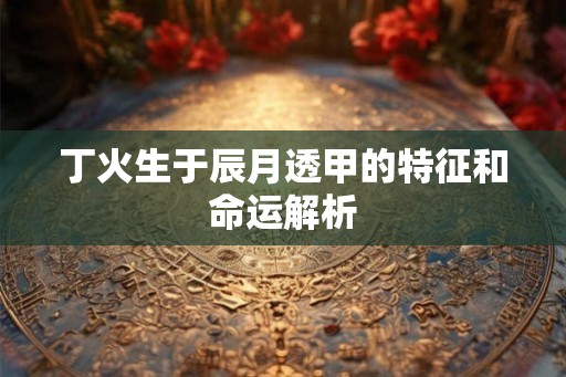 丁火生于辰月透甲的特征和命运解析