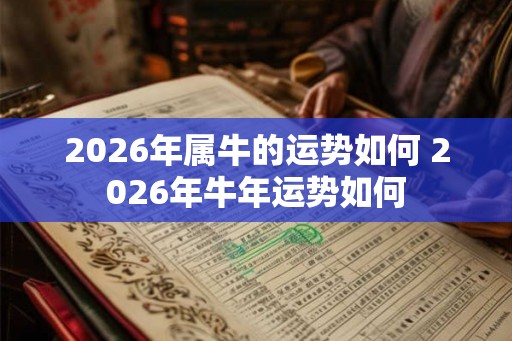 2026年属牛的运势如何 2026年牛年运势如何