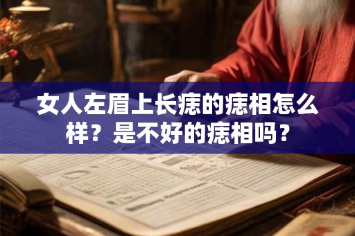 女人左眉上长痣的痣相怎么样？是不好的痣相吗？