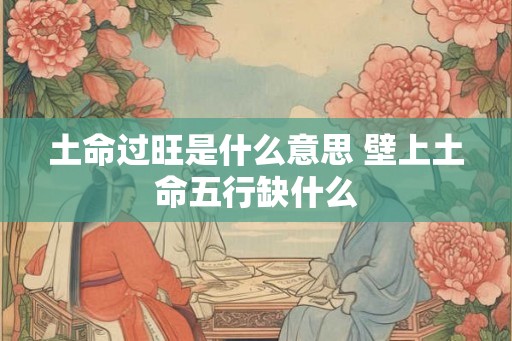 土命过旺是什么意思 壁上土命五行缺什么 土命过旺是什么意思 壁上土命五行缺什么