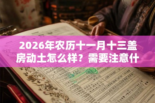 2026年农历十一月十三盖房动土怎么样？需要注意什么事情？