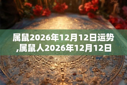 属鼠2026年12月12日运势,属鼠人2026年12月12日财运,生肖鼠2026年12月12日运势