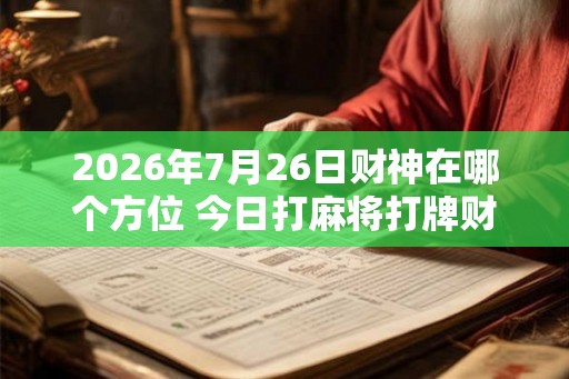 2026年7月26日财神在哪个方位 今日打麻将打牌财神方位