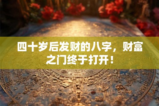 四十岁后发财的八字,财富之门终于打开! 四十岁后发财的八字,财富之门终于打开!