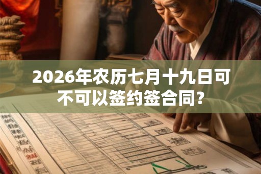2026年农历七月十九日可不可以签约签合同？
