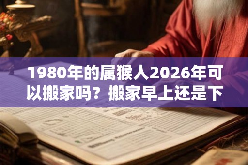 1980年的属猴人2026年可以搬家吗？搬家早上还是下午好？