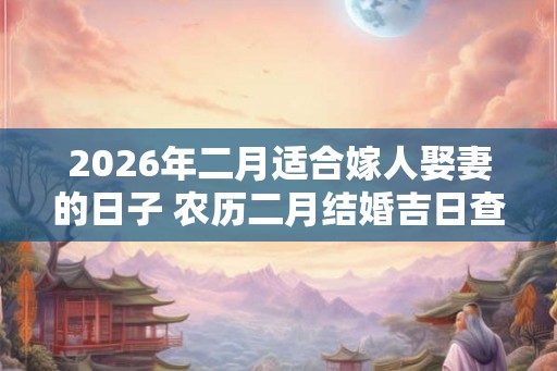 2026年二月适合嫁人娶妻的日子 农历二月结婚吉日查询
