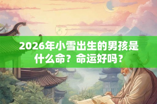 2026年小雪出生的男孩是什么命？命运好吗？
