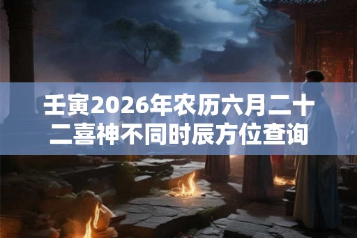 壬寅2026年农历六月二十二喜神不同时辰方位查询 壬寅2026年农历六月二十二喜神不同时辰方位查询