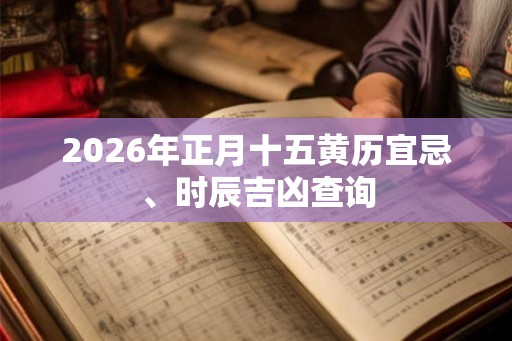 2026年正月十五黄历宜忌、时辰吉凶查询
