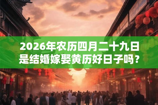 2026年农历四月二十九日是结婚嫁娶黄历好日子吗？