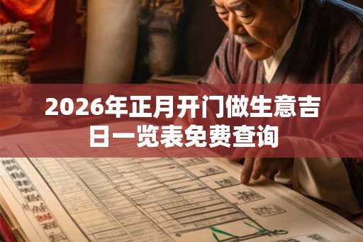 2026年正月开门做生意吉日一览表免费查询