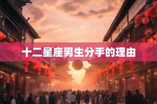 十二星座男生分手的理由 十二星座男生分手的理由
