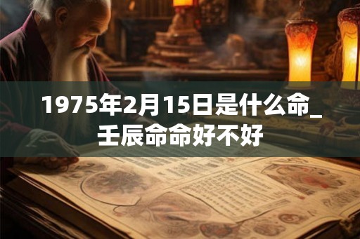 1975年2月15日是什么命_壬辰命命好不好