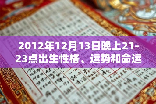2012年12月13日晚上21-23点出生性格、运势和命运