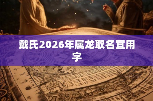 戴氏2026年属龙取名宜用字