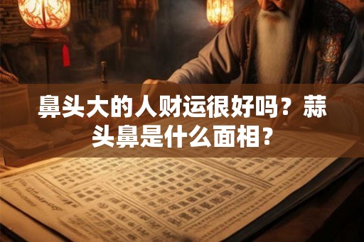鼻头大的人财运很好吗?蒜头鼻是什么面相? 鼻头大的人财运很好吗?蒜头鼻是什么面相?