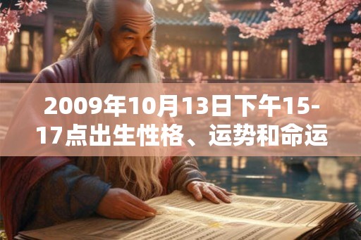 2009年10月13日下午15-17点出生性格、运势和命运