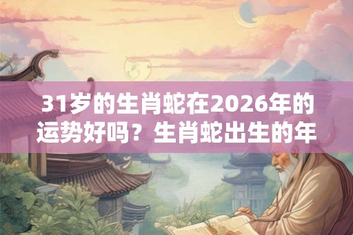 31岁的生肖蛇在2026年的运势好吗？生肖蛇出生的年份